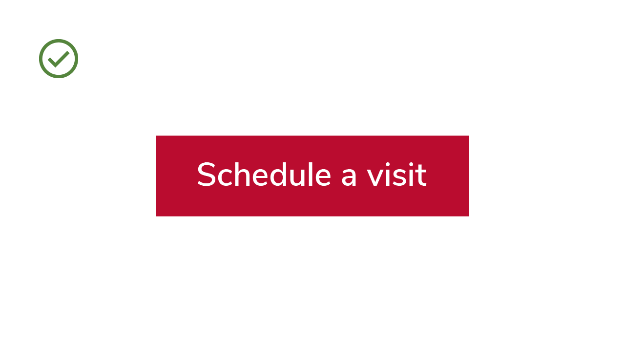 Example of a scarlet button with white text that displays proper color contrast